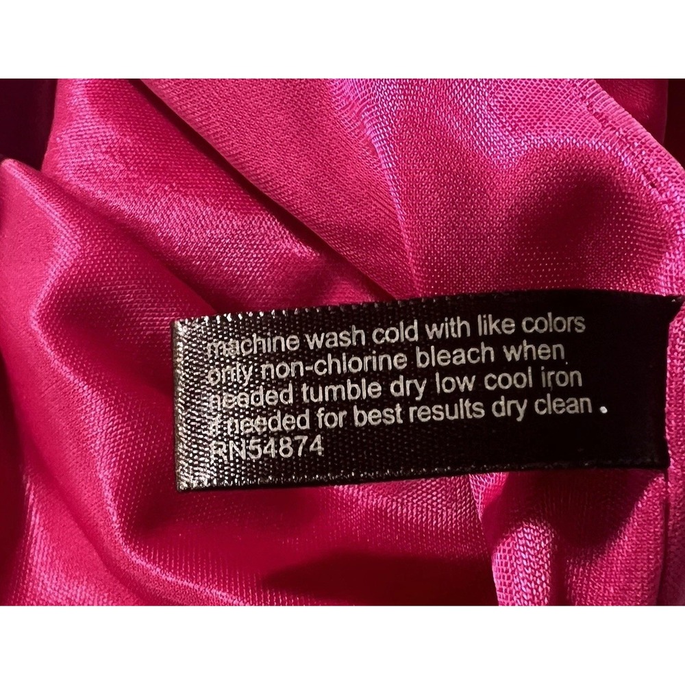 THE LIMITED Women's Hot Pink Satin Shift Dress Size M Short Sleeve Polyester Y2K - Picture 6 of 8